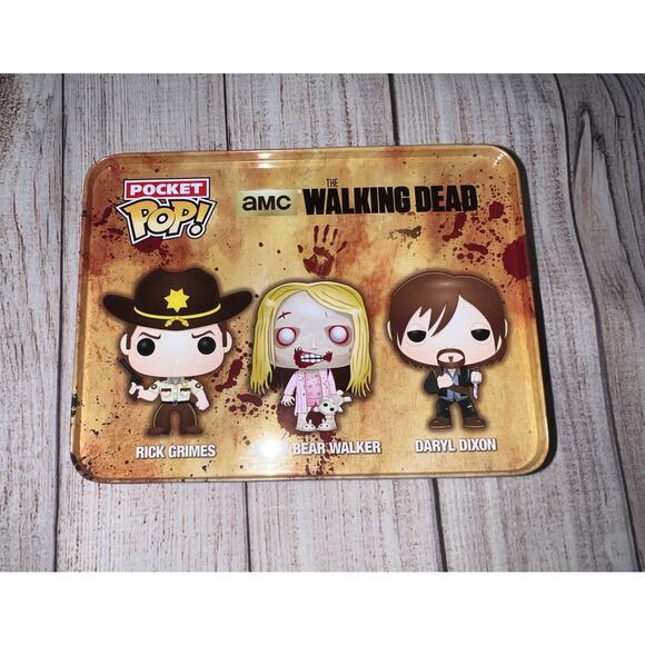 Funko The Walking Dead Pocket Pop! Mini Vinyl Figure Tin 02 (3-Pack) Vaulted NEW - Picture 2 of 3
